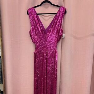 Halston Sparkling Pink Sequin Gown